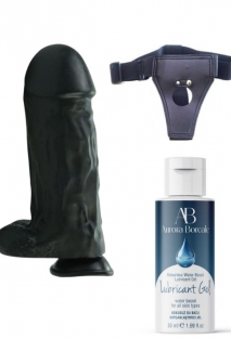 Belden Ba�lamal� Kayganla�t�r�c� Set Noctis 27cm Siyah Dildo No:2